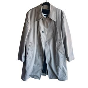 London Fog Vintage Men's Trench Coat DARK TAN Zip Liner Size 42 Reg
